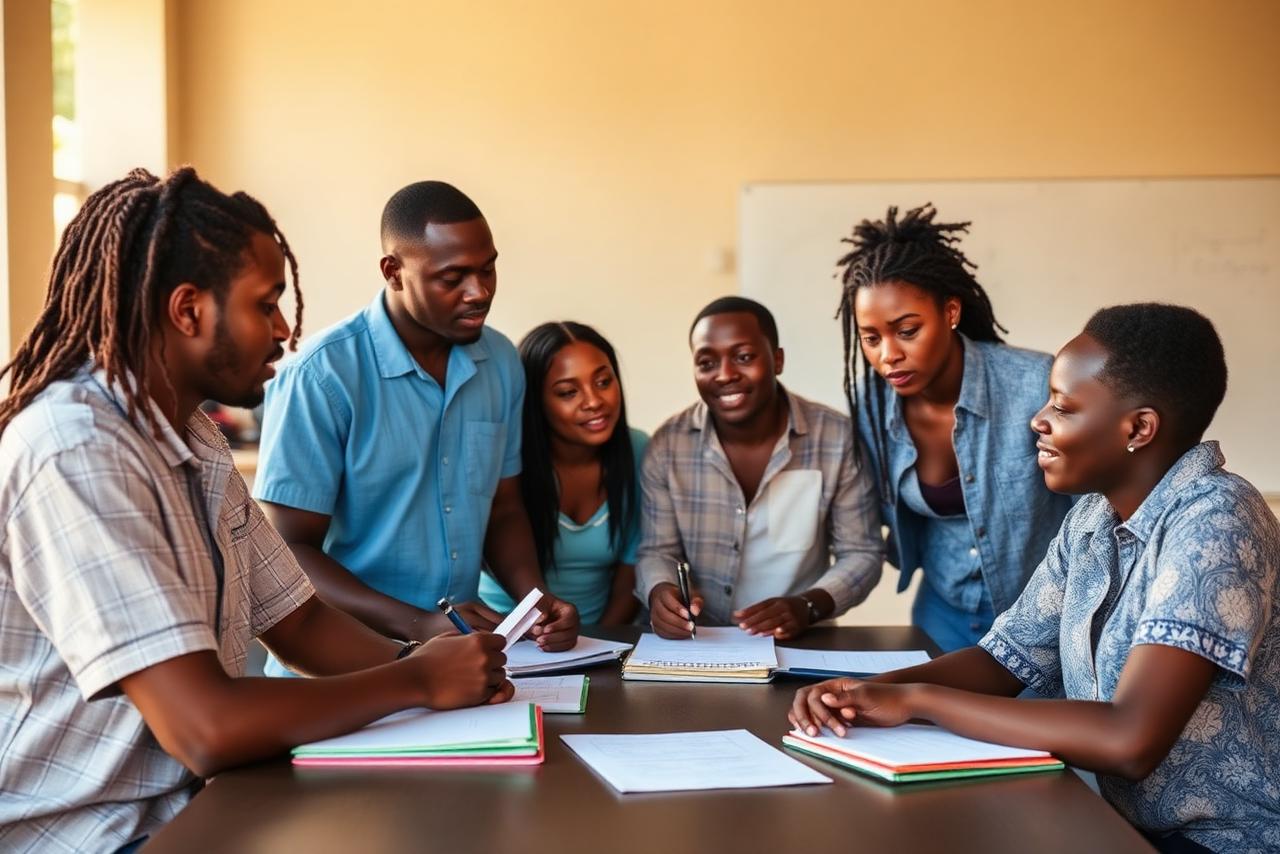 Young Jamaican entrepreneurs collaborating